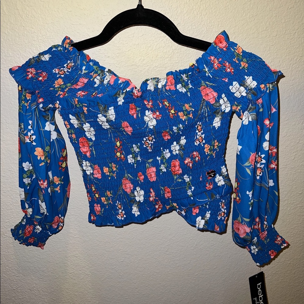 Floral Blue Girls Top